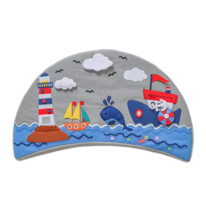 Activity armchair round Activity armchair Rondo grey with sailor cushion