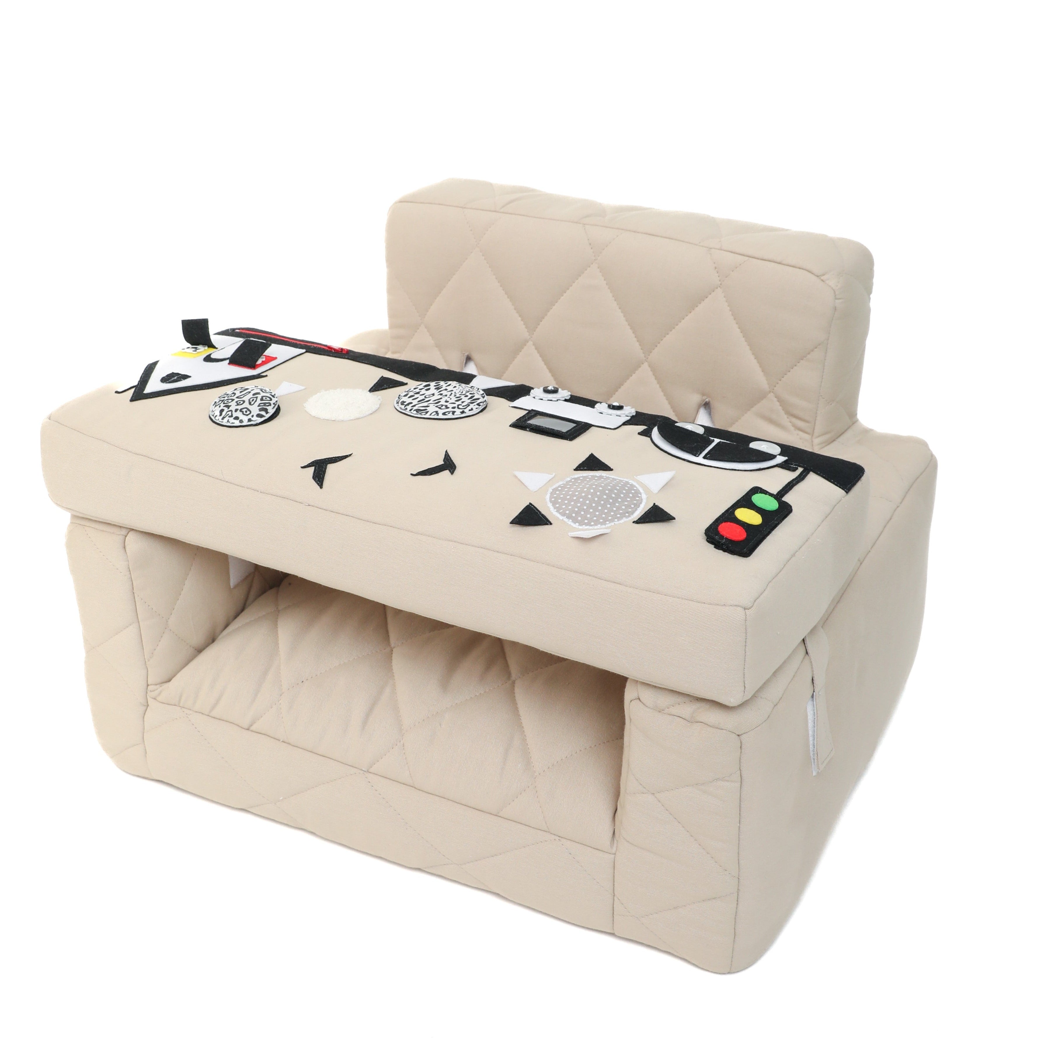 Activity armchair square Activity armchair Ecki beige with contrast cushion