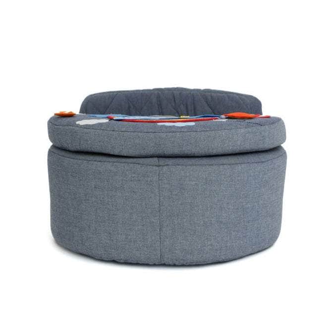 Activity chair round Activity chair Rondo blue with rainbow cushion