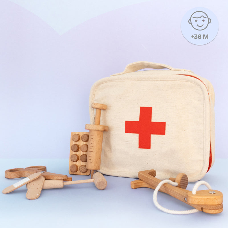 Ensemble de médecin jouet en bois