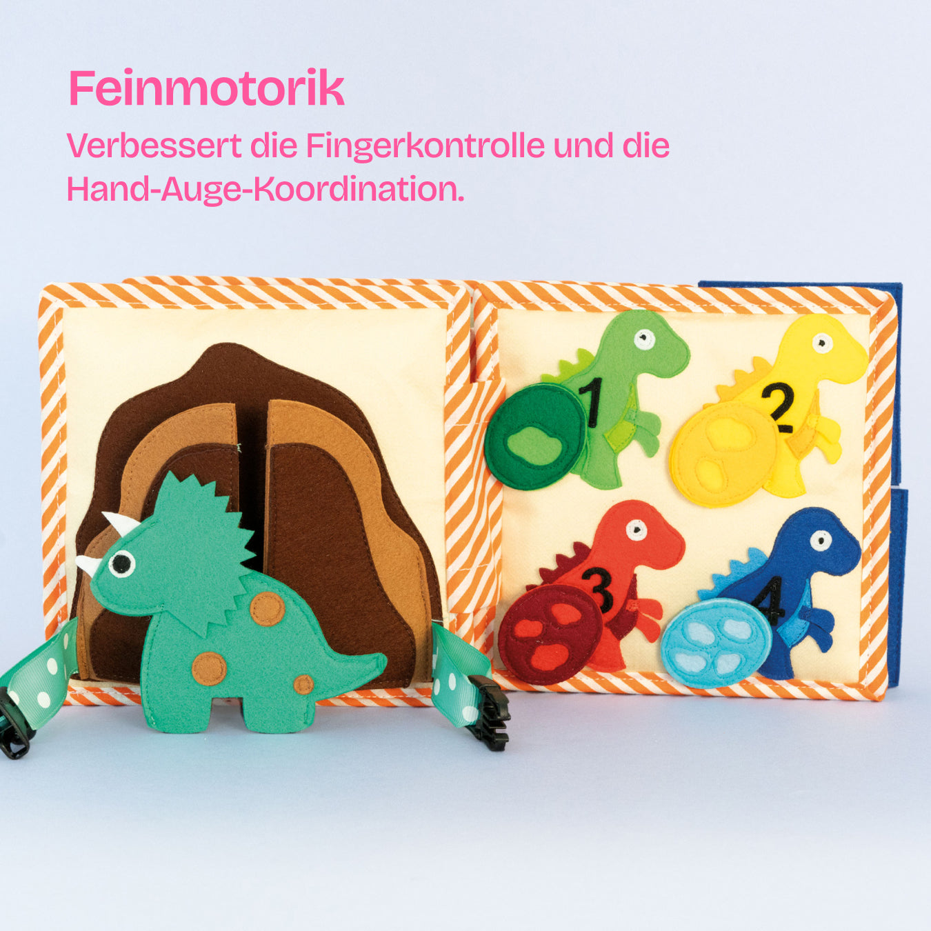 Dino Friends - 6 Pages Mini Quiet Book