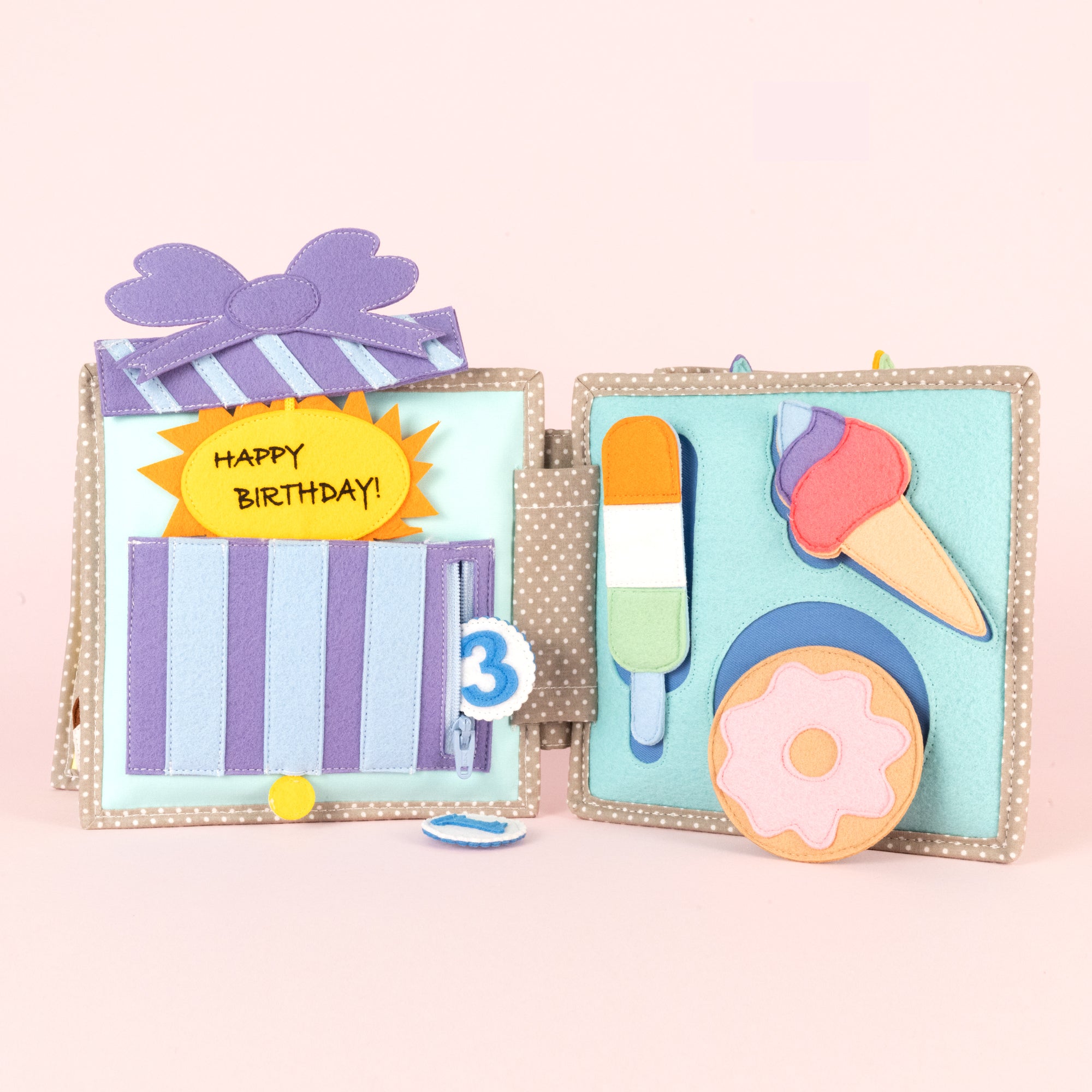 Happy Bearsday - 6 Pages Mini Quiet Book