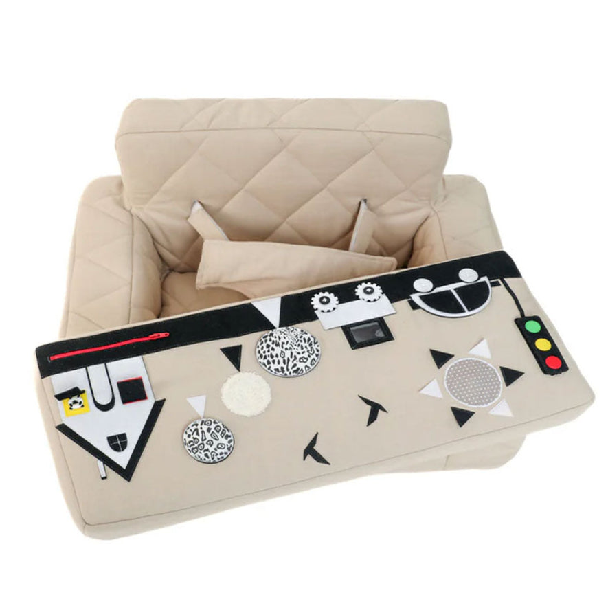 Activity armchair square Activity armchair Ecki beige with contrast cushion