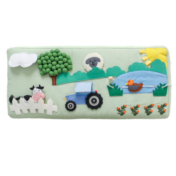 Activity armchair square Activity armchair Ecki green with farm cushion